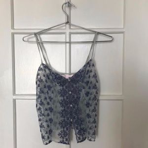 SHEER ROMANTIC FLORAL EMROIDERED CAMI